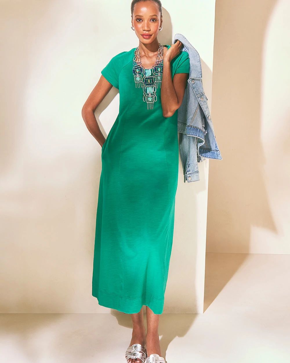 Short-Sleeved Maxi Dress