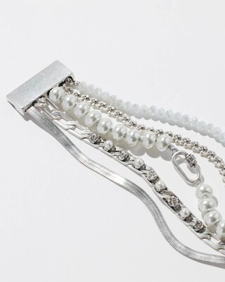 Faux Pearl Magnetic Bracelet