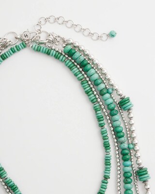 Chico's Originals Long Turquoise Stone Convertible Necklace click to view larger image.
