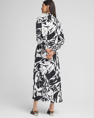 Foliage Maxi Shirt Dress