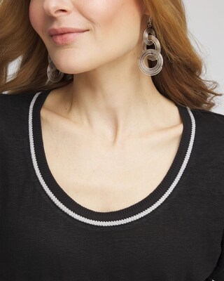 Sweater Trim Linen Tee click to view larger image.