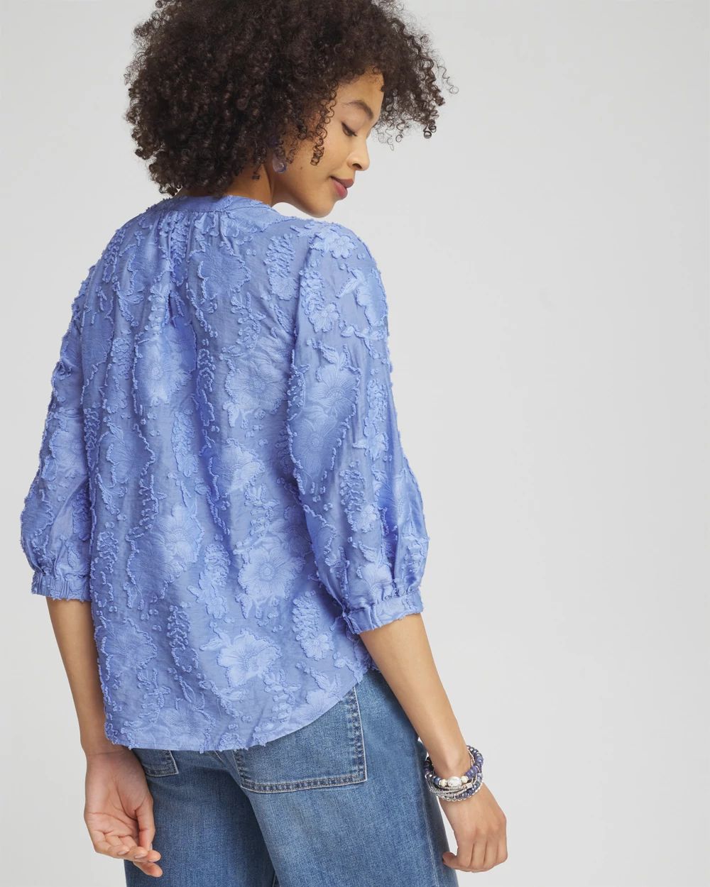 Jacquard Peasant Top