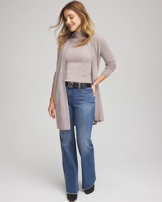 Cashmere Elbow-Sleeve Sweater click to view larger image.