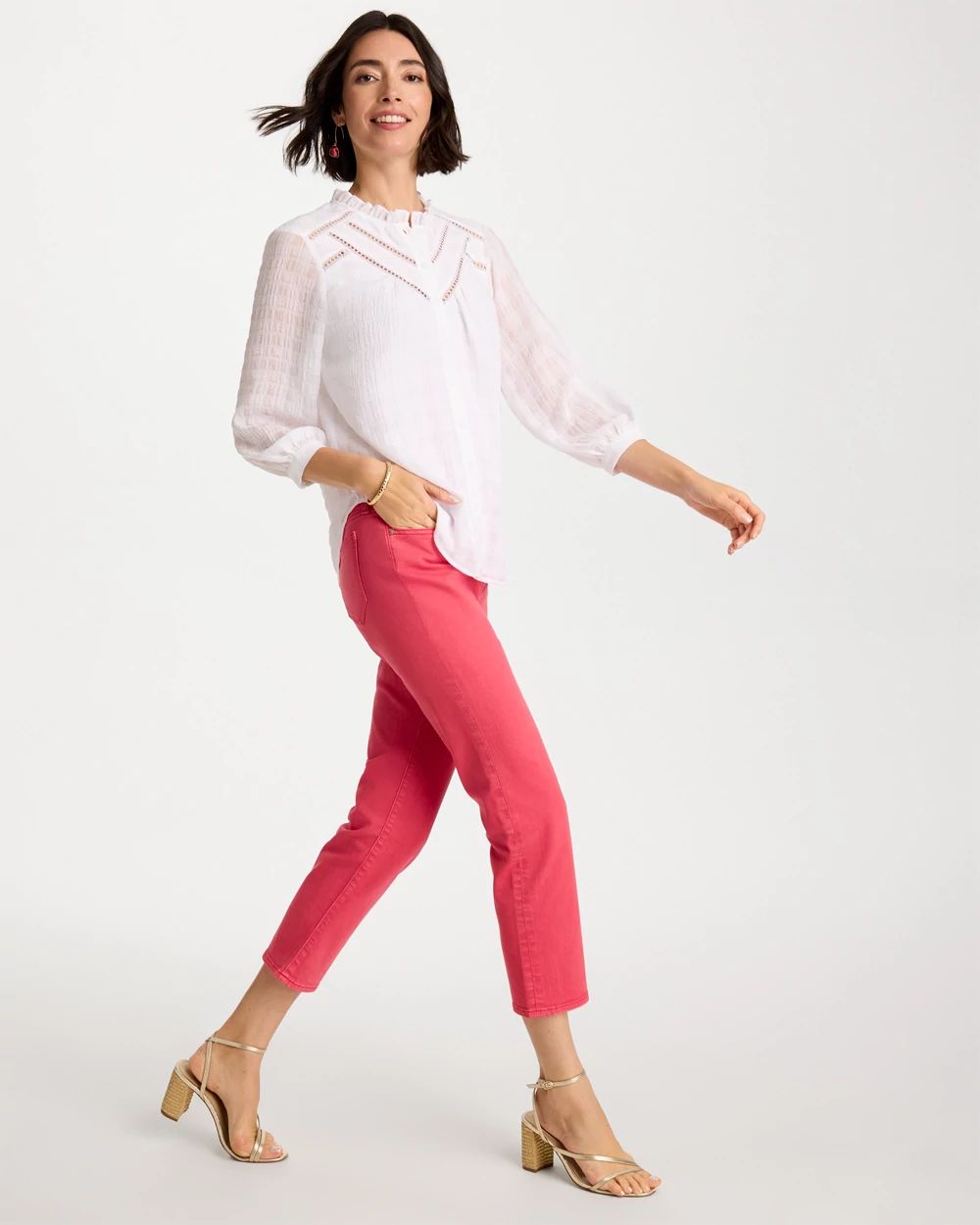 Girlfriend Roll Cuff Crop Jeans click to view larger image.