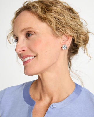 Flower Stud Earrings click to view larger image.