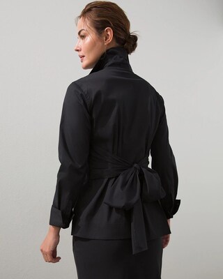 Black Label Poplin Tie Front Shirt