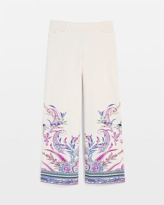 Brigitte™ Paisley Wide-Leg Cropped Pants click to view larger image.