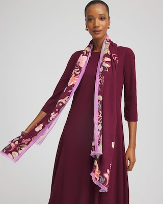 Chianti Colorblock Floral Oblong Scarf click to view larger image.