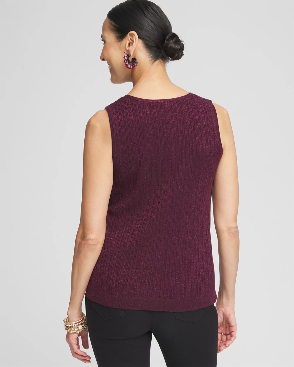 Shimmer Ribbed Sweater Tank
