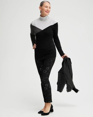 ECOVERO Colorblock Turtleneck Sweater click to view larger image.