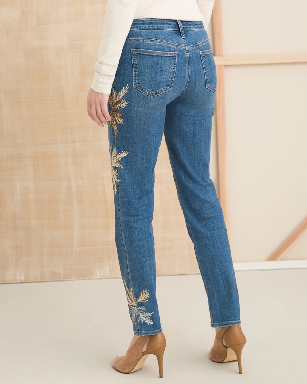 So Slimming Embroidered Ankle Jeans