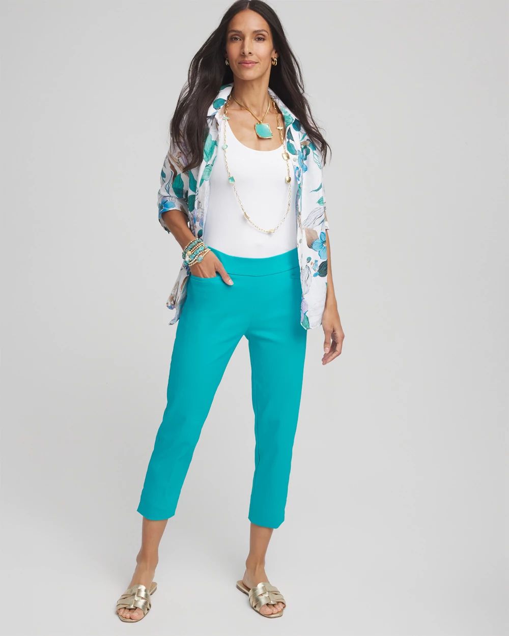Brigitte™ Pull-On Slim Cropped Pants