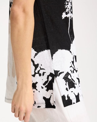 Linen Floral Seamed Tunic click to view larger image.