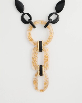 Adjustable Chic Black Resin Y-Necklace click to view larger image.