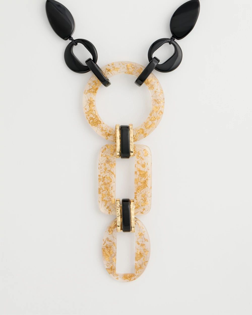 Adjustable Chic Black Resin Y-Necklace click to view larger image.