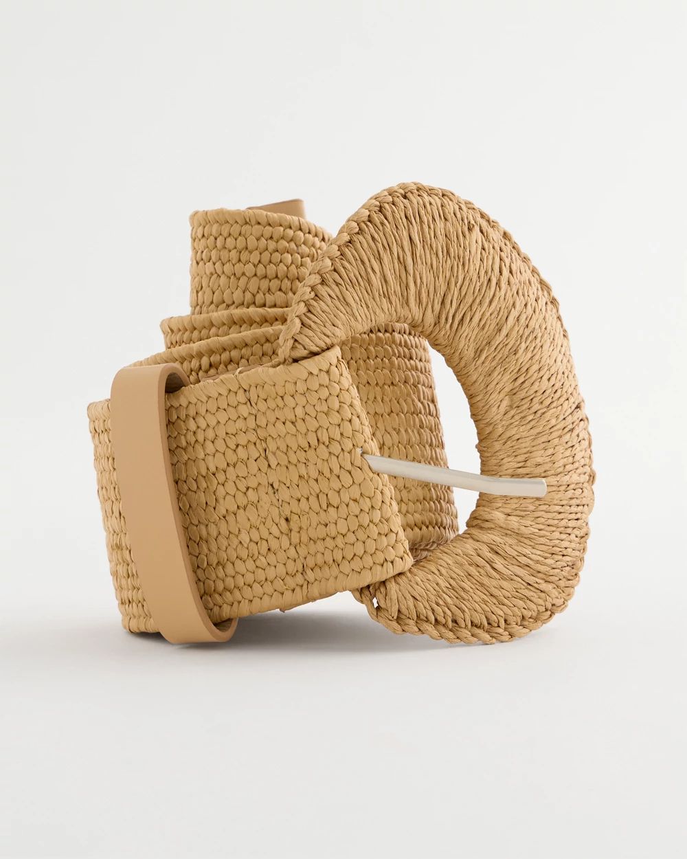 Raffia Wrapped Stretch Belt