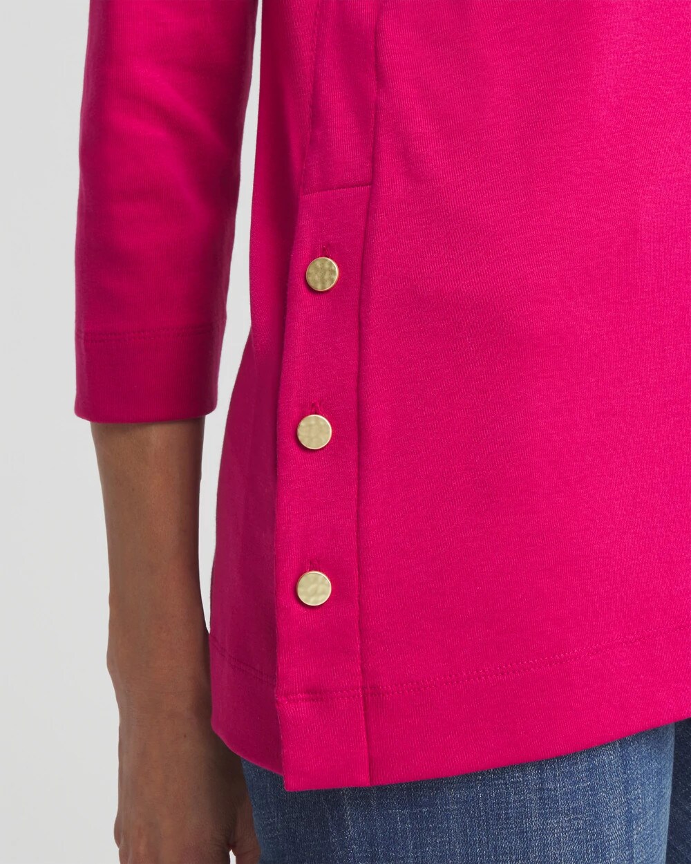 V-neck Button Detail Tunic