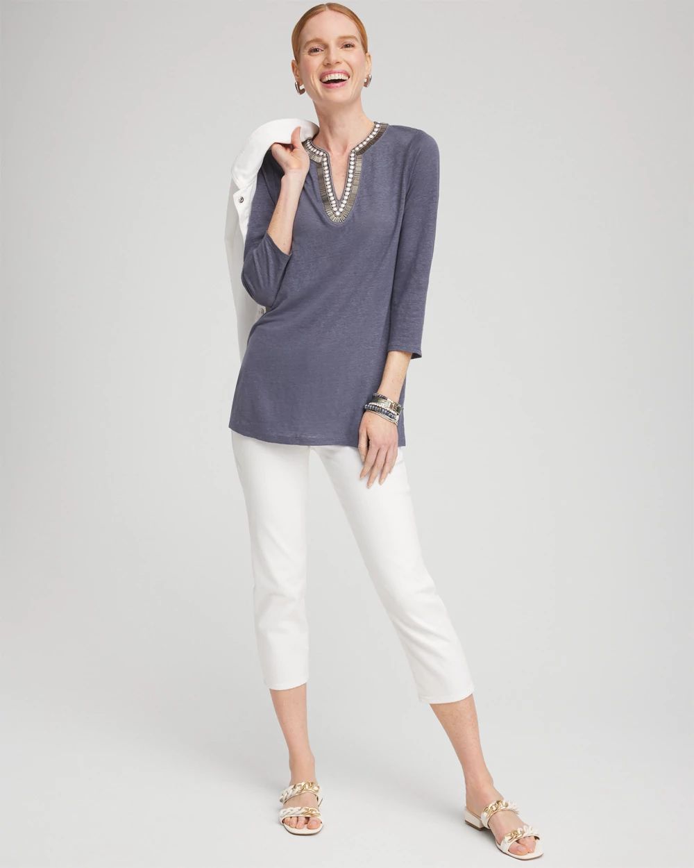 Linen Embellished Tunic