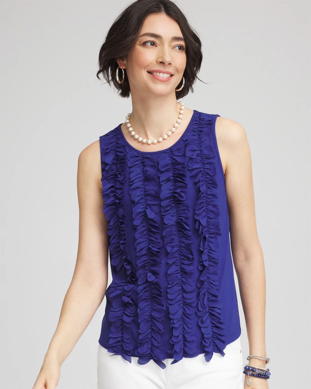 3D Ruffle Front Tank