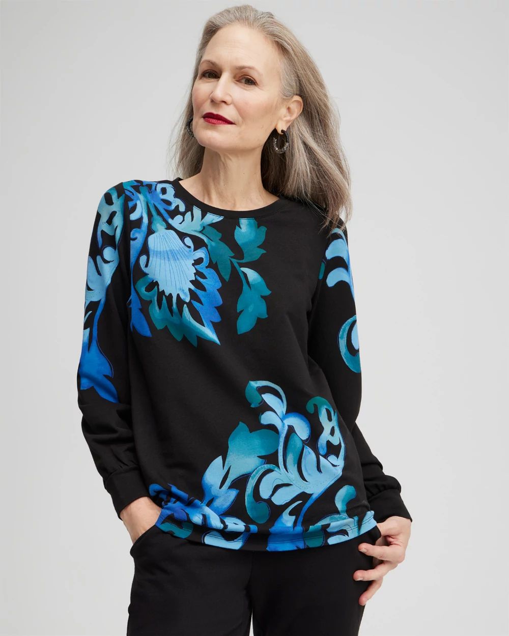 Zenergy® Scroll Print Sweatshirt