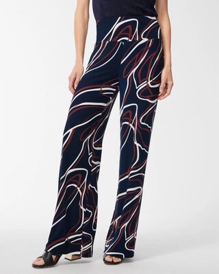 Petite Travelers Navy Wide Yoke Pants