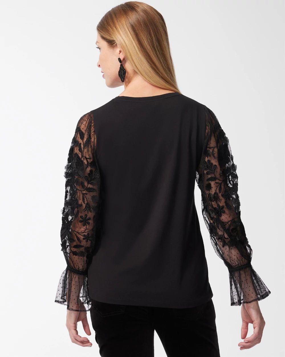 Clip Dot 3D Applique Sleeve Top
