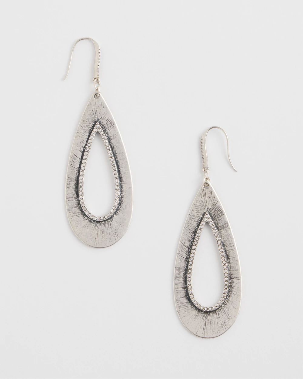 No Droop® Silver Tone Teardrop Earrings