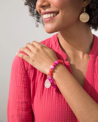 Jade and Agate Stretch Bracelet