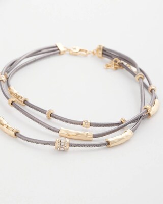 Mixed Metal Triple Strand Necklace
