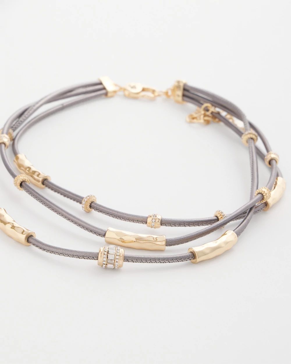 Mixed Metal Triple Strand Necklace