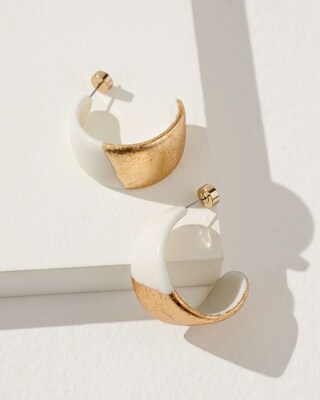 White Foil Hoop Earrings
