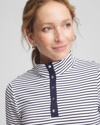 Zenergy® UPF Snap-front Mockneck Pullover click to view larger image.