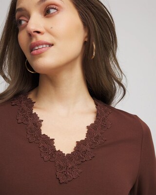 Lace Stretch-Cotton Tee click to view larger image.