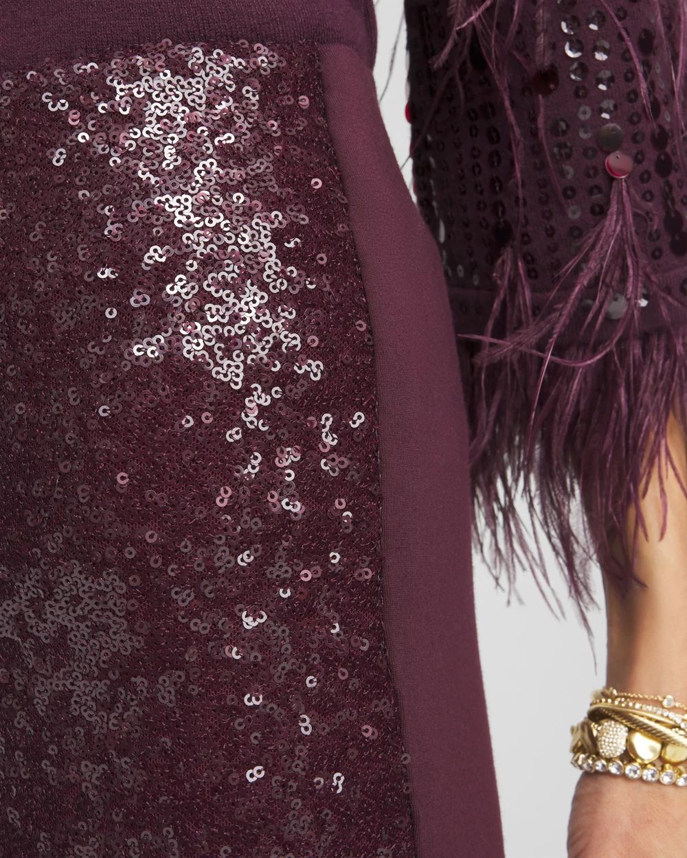 Juliet Sequin Front Ankle Pants