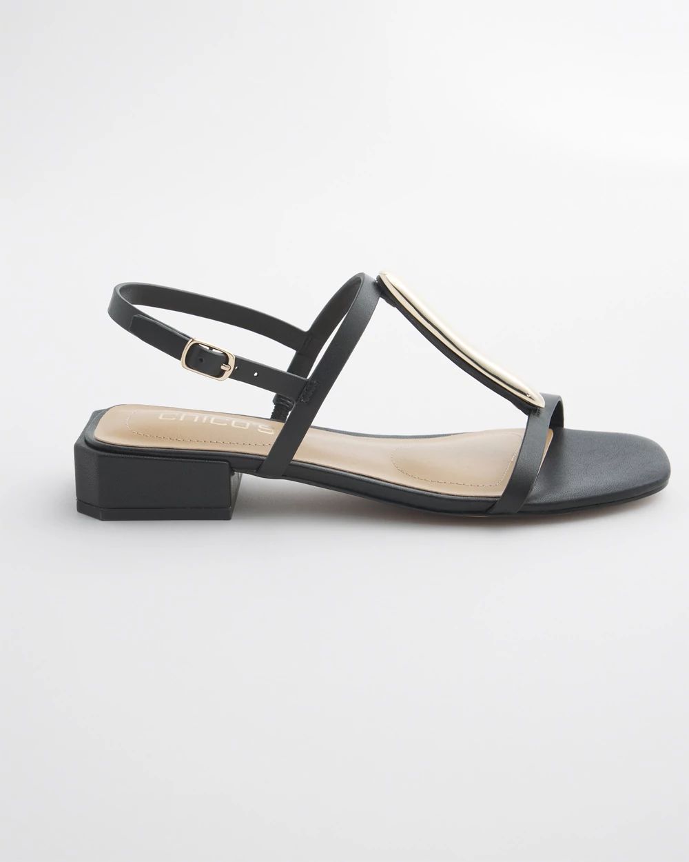 Black T-Strap Sandals