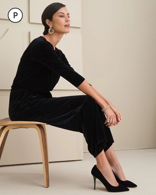 Travelers Petite Velvet Jumpsuit