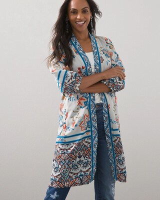 Barrel Sleeve Floral Print Duster