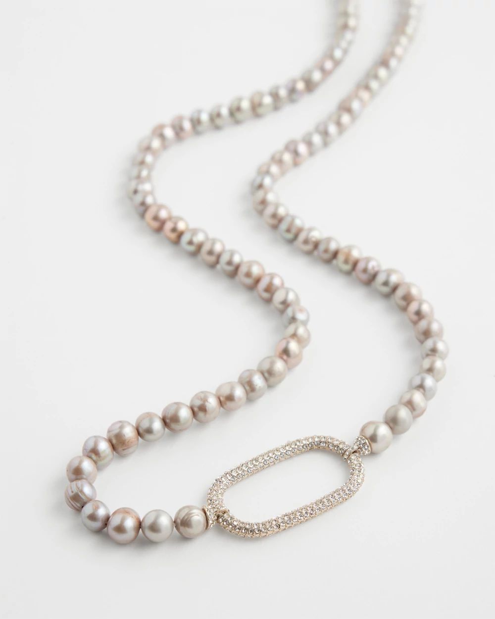 Fresh Water Pearl Pavé Infinite Necklace