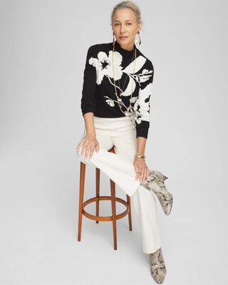 ECOVERO™ Floral Turtleneck Sweater click to view larger image.