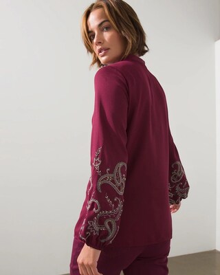 Embellished Sleeve Pullover Top