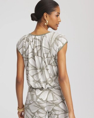 Travelers™ Abstract Leaf Print Knit Top click to view larger image.