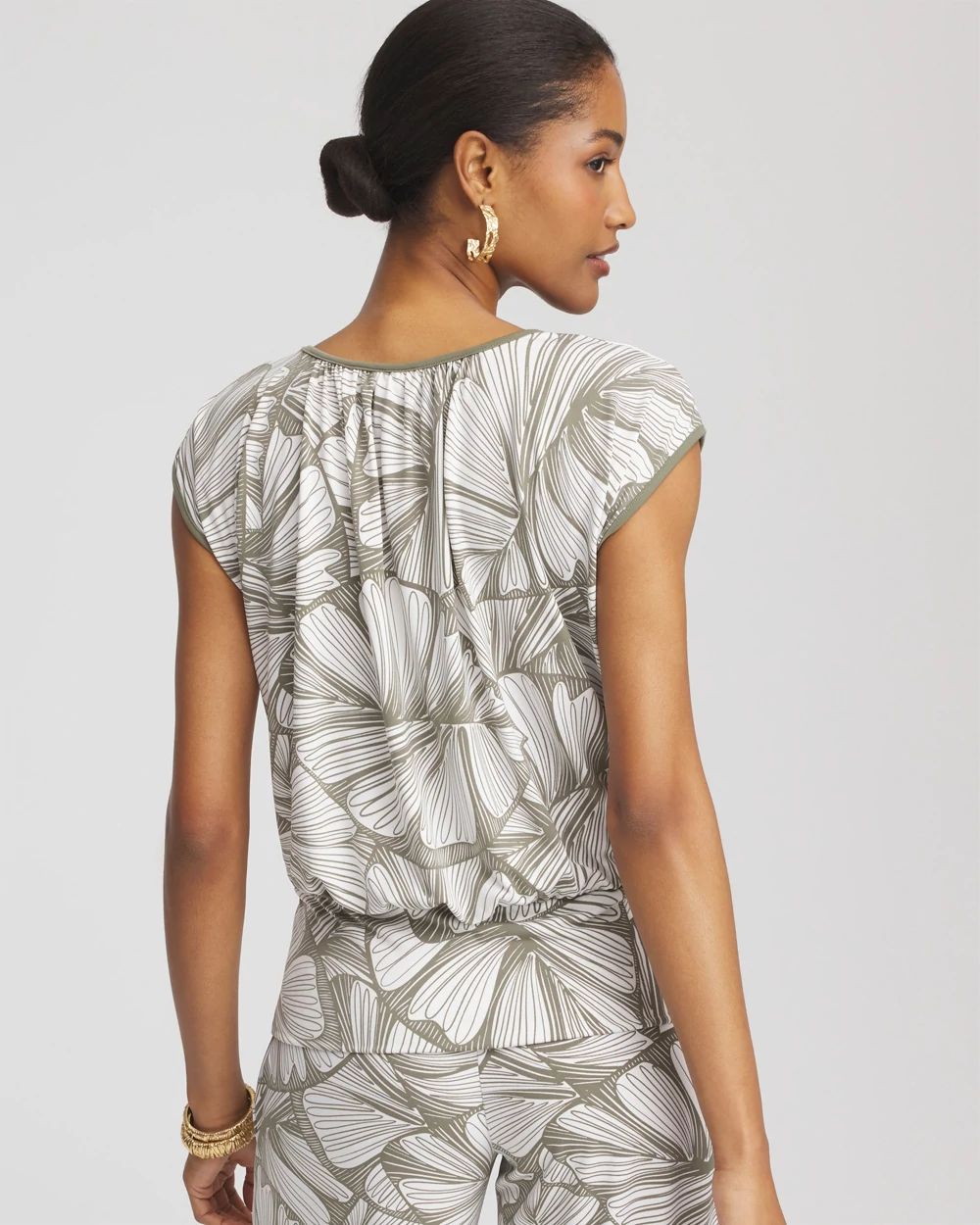 Travelers™ abstract leaf print Knit Top
