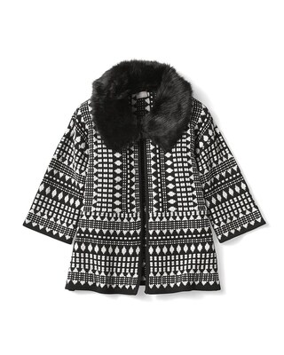 Convertible Faux-Fur Collar Cardigan