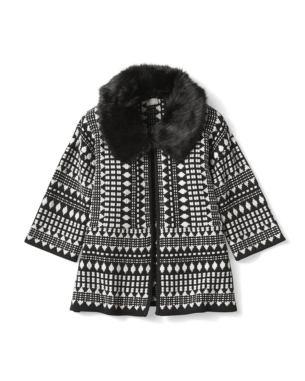 Convertible Faux-Fur Collar Cardigan