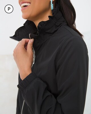 Petite Cinched Waist Zip-Front Jacket