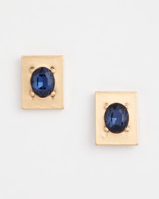 Blue & Gold Stud Earrings