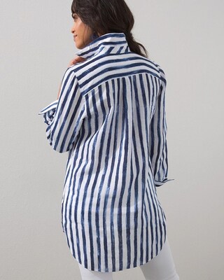 No-Iron Linen Stripe Tunic