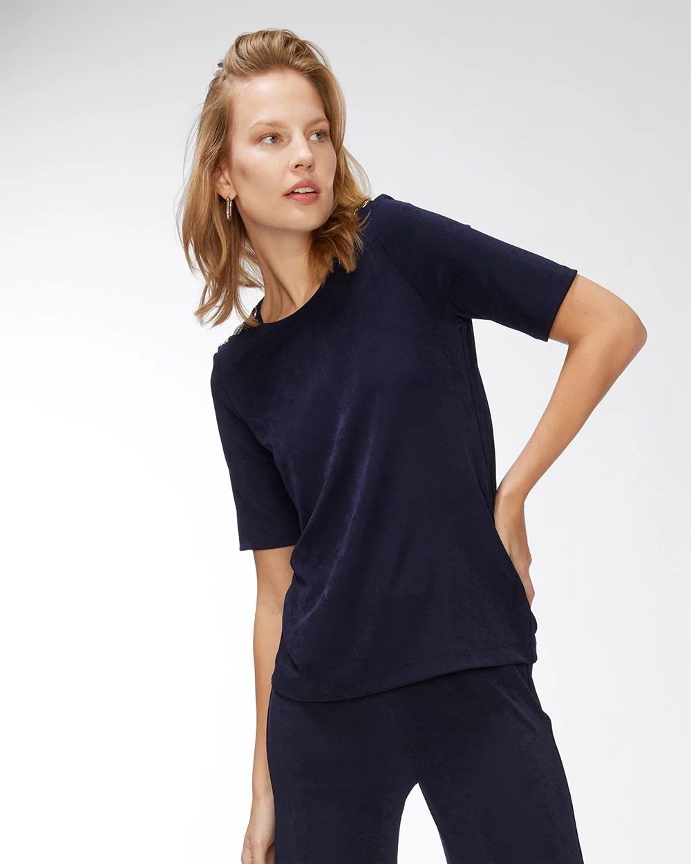 Travelers Button Detail Top