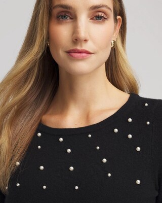 Embellished Cashmere Pullover Sweater click to view larger image.