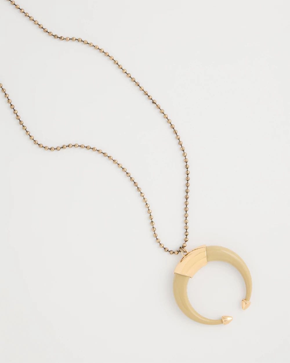 Long Horn Pendant Necklace click to view larger image.